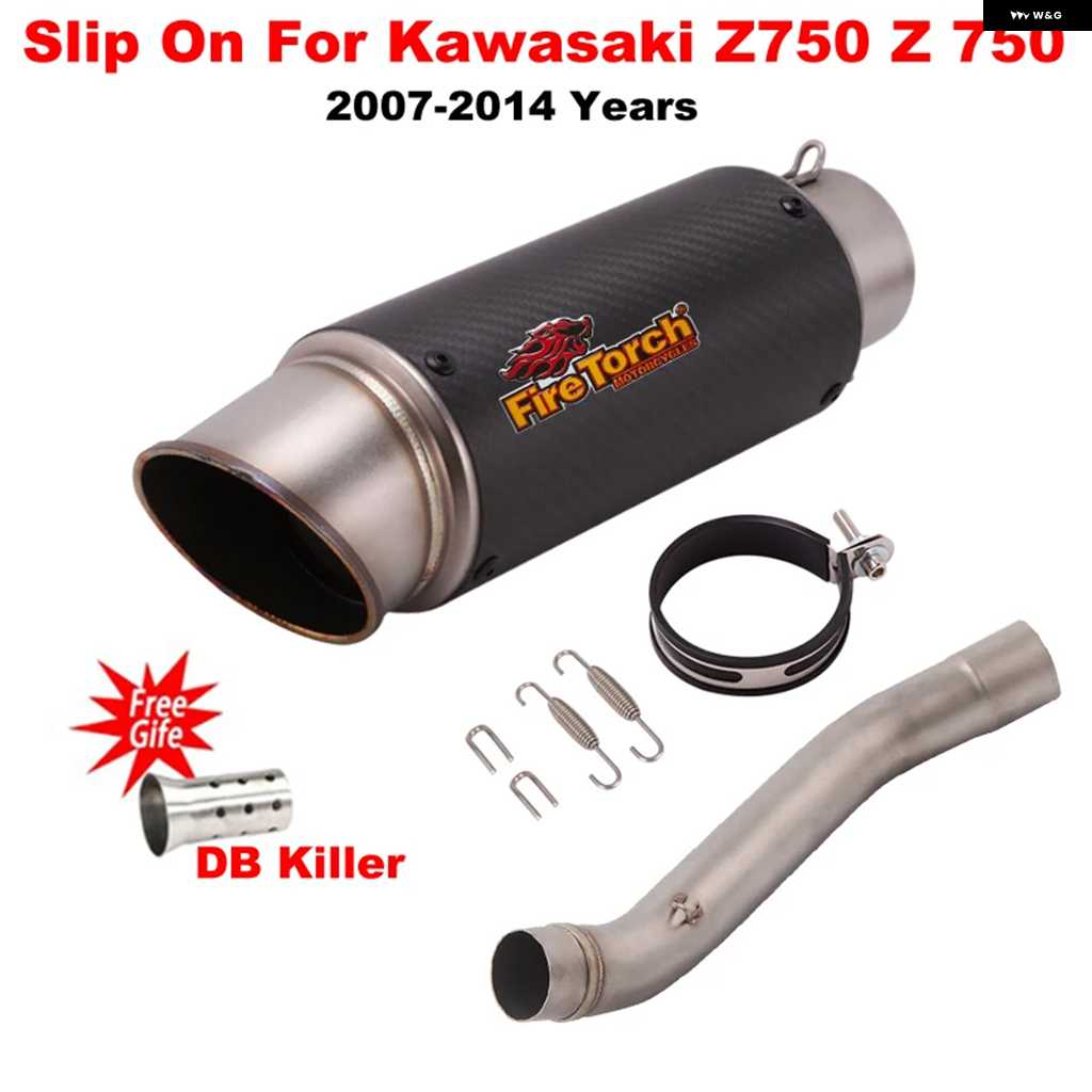 並行輸入品スリップオン カワサキ Z750 2007 - 2014 年式 オートバイ バイク GP エキゾーストエスケープ モディファイ ミッドリンク パイプ モトマフラの画像