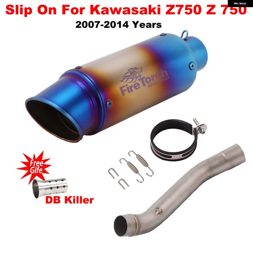 並行輸入品スリップオン カワサキ Z750 2007 - 2014 年式 オートバイ バイク GP エキゾーストエスケープ モディファイ ミッドリンク パイプ モトマフラの画像