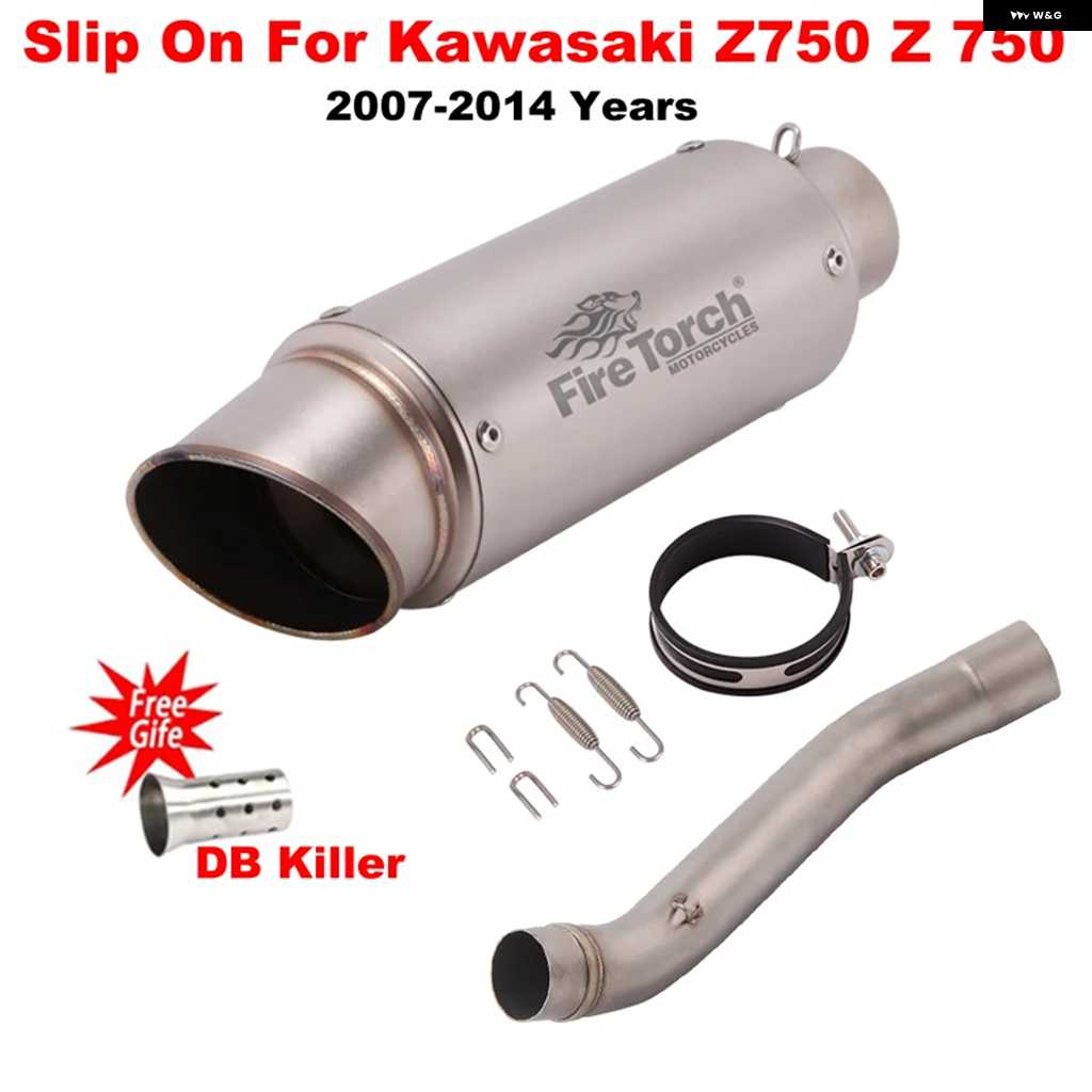 並行輸入品スリップオン カワサキ Z750 2007 - 2014 年式 オートバイ バイク GP エキゾーストエスケープ モディファイ ミッドリンク パイプ モトマフラの画像