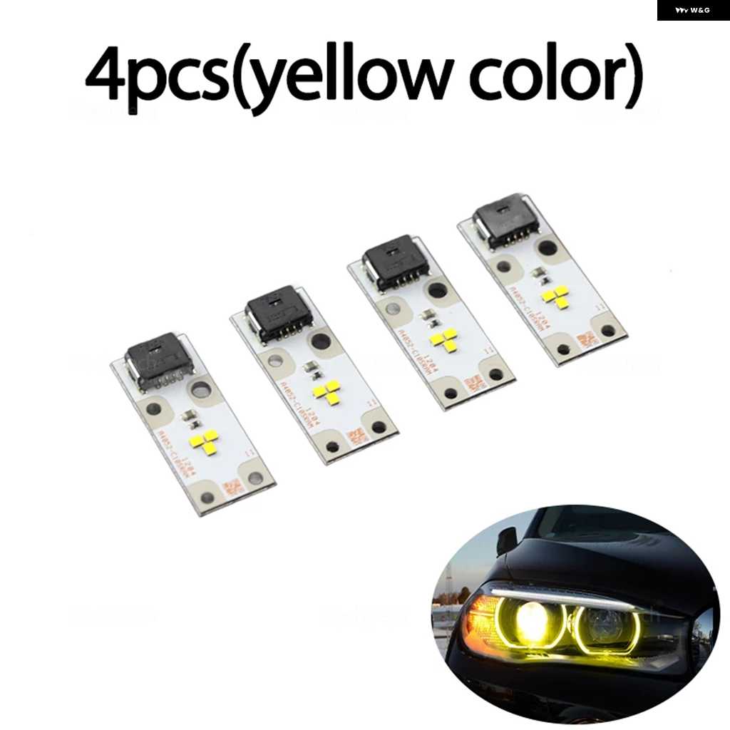 並行輸入品イエロー DRL エンジェルアイ LED ボード デイタイム ランニングライト BMW X5 F15 X5M F85 2014-18 ヘッドライト 63117263051 | ブランド登録なし | 01