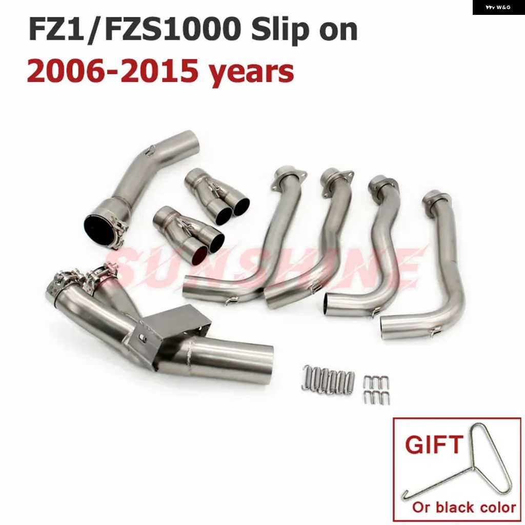 並行輸入品YZF ヤマハ FZ1 FZS1000 2006-2015 オートバイ バイク 排気フロント パイプ モトクロス フル システム ステンレス スリップオンの画像