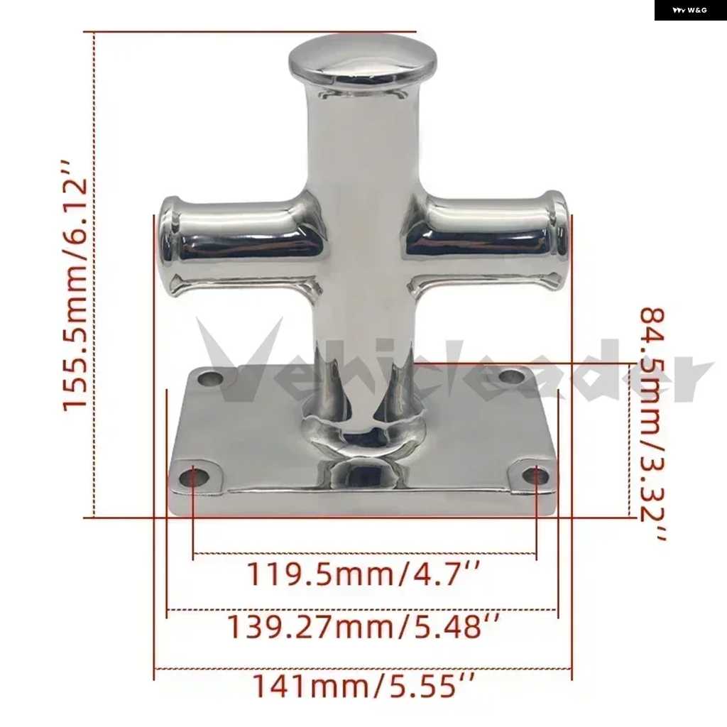 並行輸入品139.27X84.5 大型マリンシングルクロスボラード 係留クロスビットクリート ステンレス デッキハードウェアアクセサリー | ブランド登録なし | 02