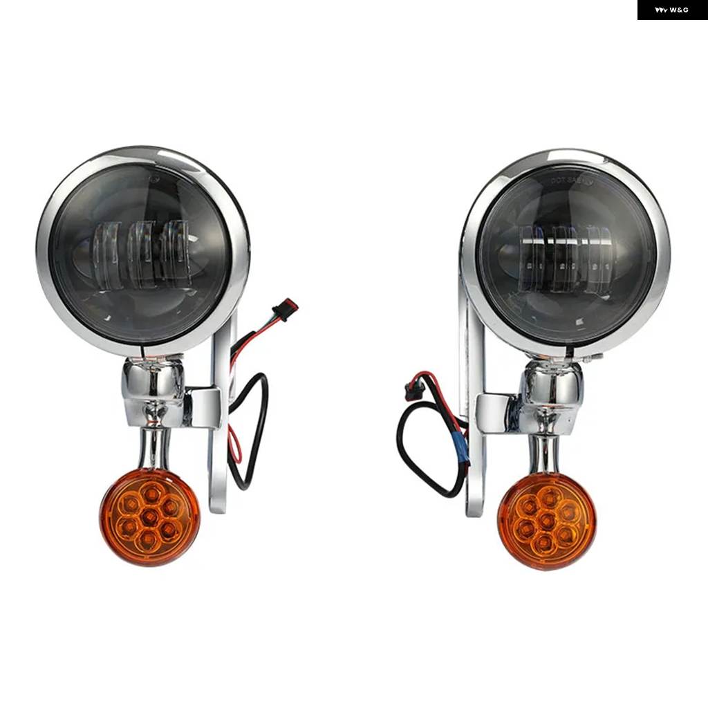 並行輸入品オートバイ 4.5インチ補助LED フォグランプ ブラケット ウィンカー ハーレー ツーリング ロードキング 1994-2024_1