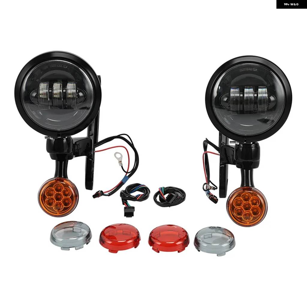 並行輸入品オートバイ 4.5インチ補助LED フォグランプ ブラケット ウィンカー ハーレー ツーリング ロードキング 1994-2024_2