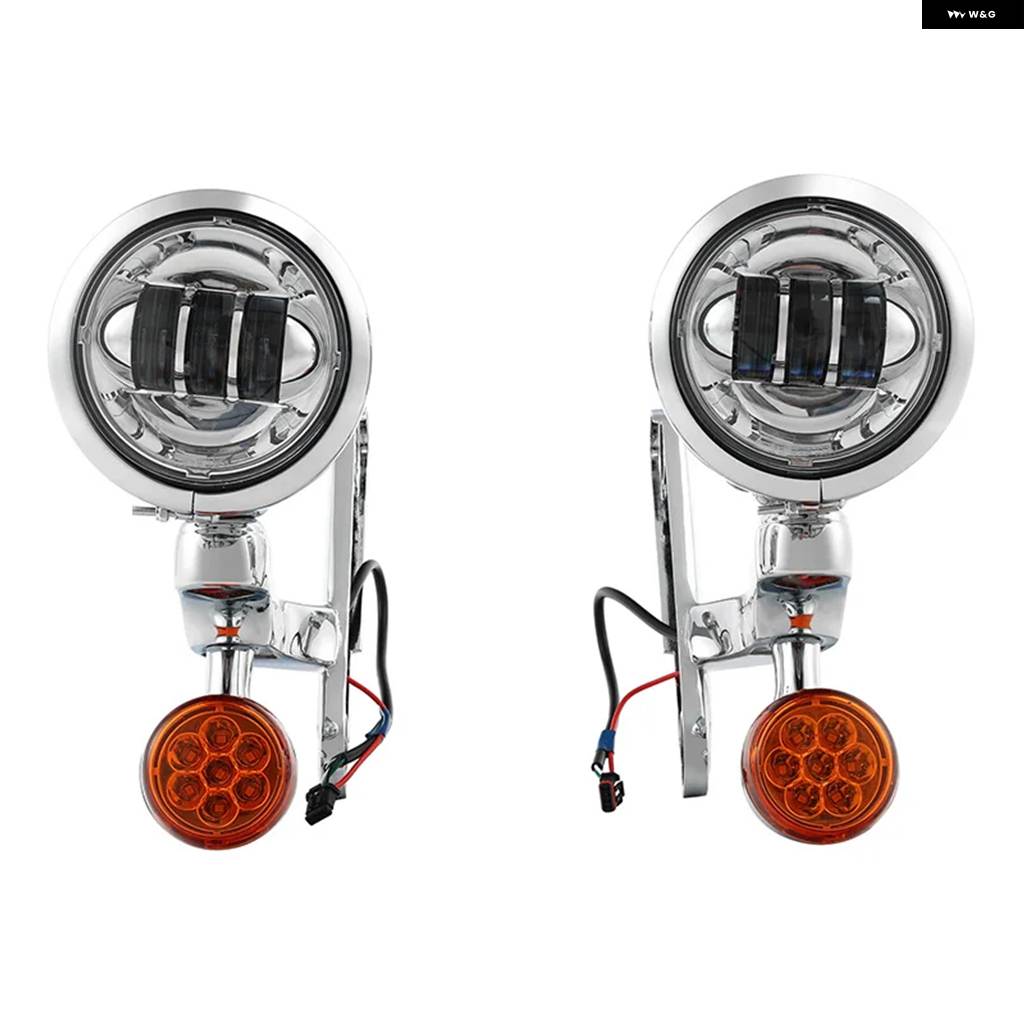 並行輸入品オートバイ 4.5インチ補助LED フォグランプ ブラケット ウィンカー ハーレー ツーリング ロードキング 1994-2024_4