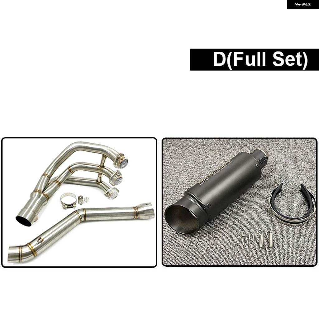 並行輸入品51MMフルセット バイク モトマフラーとフロント エンジン リンク パイプ DBキラー付き ヤマハ MT-09 FZ-09 TRACER 14-2018用の画像