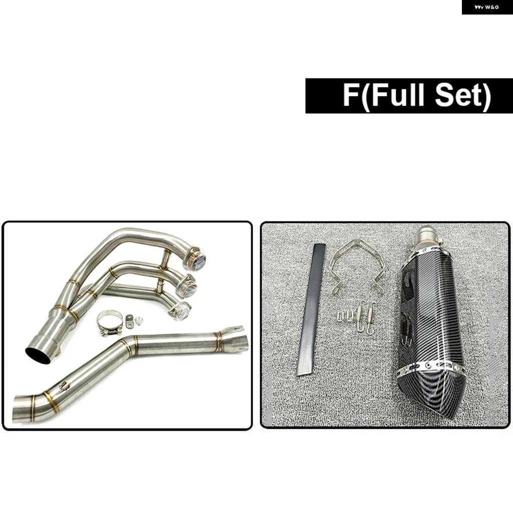 並行輸入品51MMフルセット バイク モトマフラーとフロント エンジン リンク パイプ DBキラー付き ヤマハ MT-09 FZ-09 TRACER 14-2018用の画像