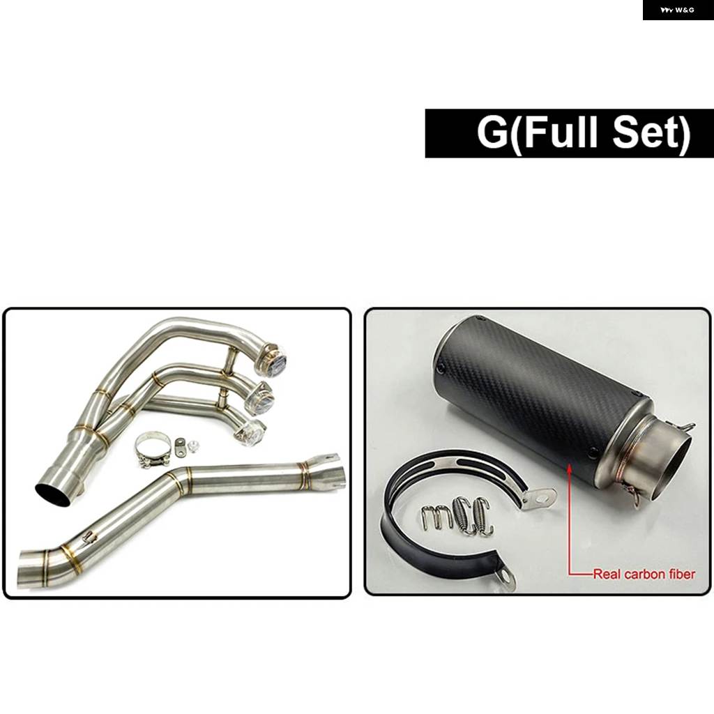並行輸入品51MMフルセット バイク モトマフラーとフロント エンジン リンク パイプ DBキラー付き ヤマハ MT-09 FZ-09 TRACER 14-2018用の画像