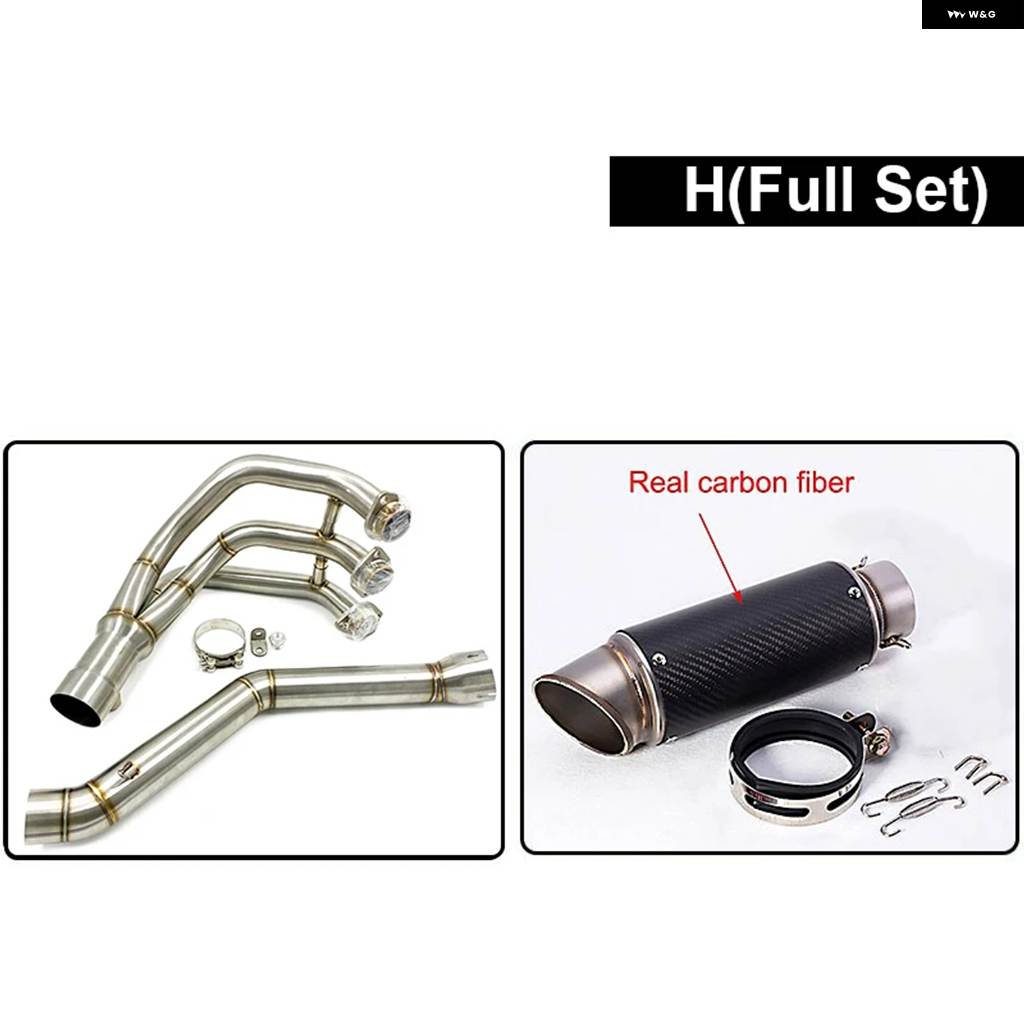 並行輸入品51MMフルセット バイク モトマフラーとフロント エンジン リンク パイプ DBキラー付き ヤマハ MT-09 FZ-09 TRACER 14-2018用の画像