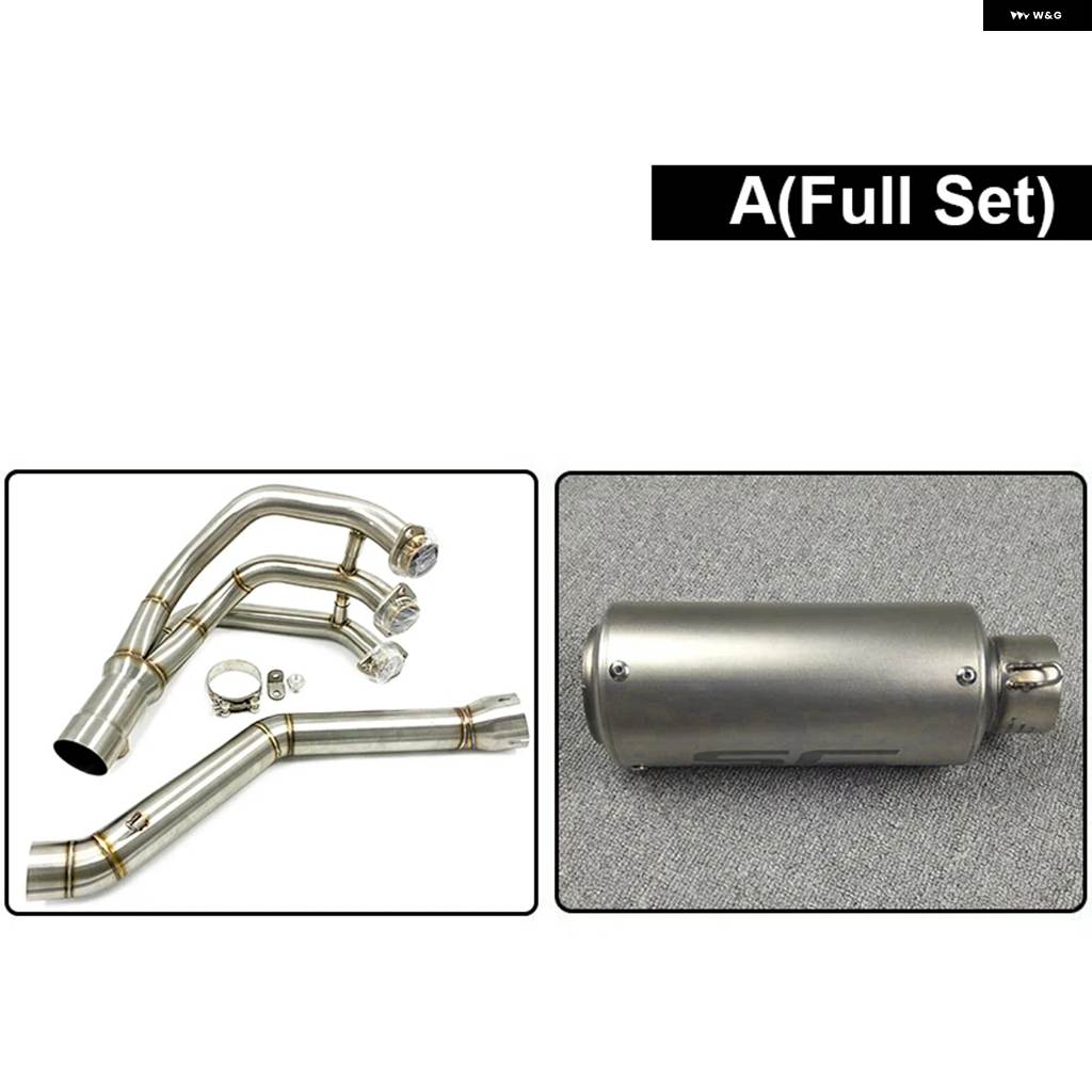 並行輸入品51MMフルセット バイク モトマフラーとフロント エンジン リンク パイプ DBキラー付き ヤマハ MT-09 FZ-09 TRACER 14-2018用の画像