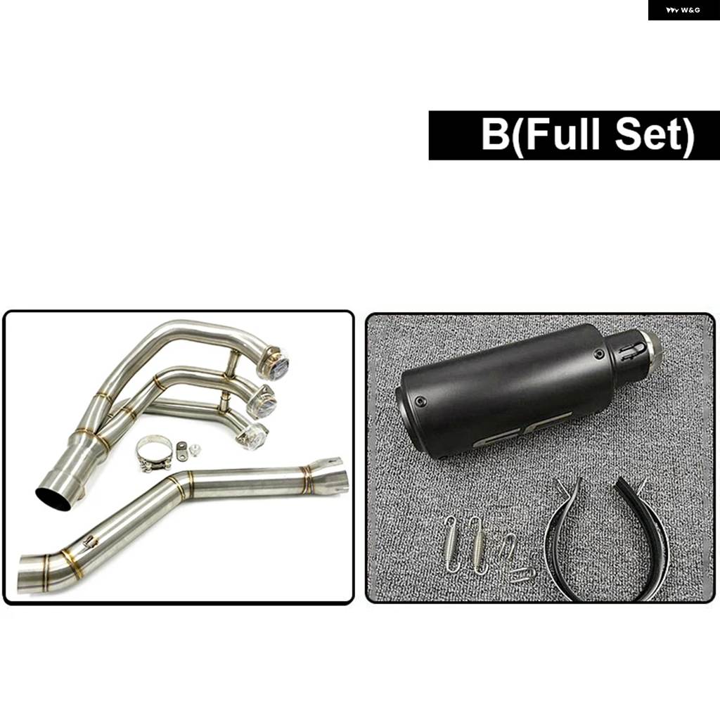 並行輸入品51MMフルセット バイク モトマフラーとフロント エンジン リンク パイプ DBキラー付き ヤマハ MT-09 FZ-09 TRACER 14-2018用の画像