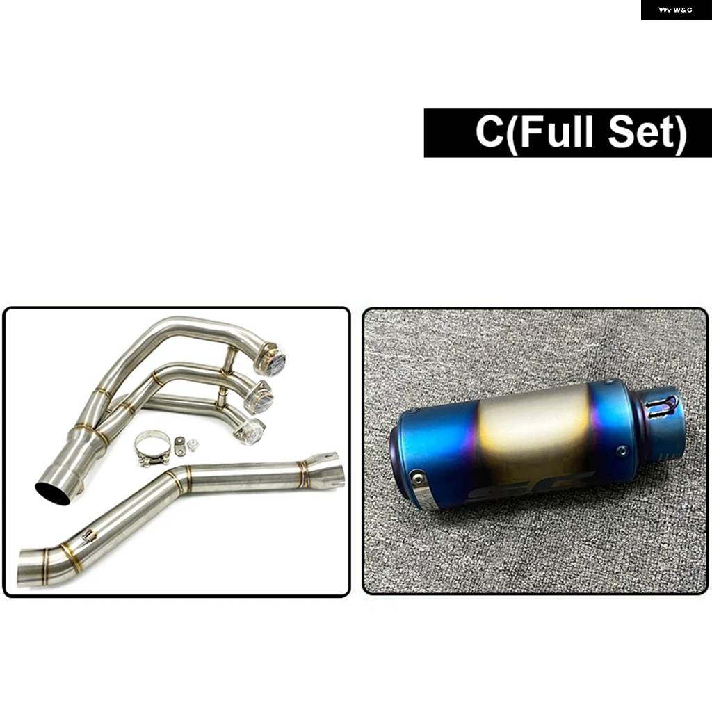 並行輸入品51MMフルセット バイク モトマフラーとフロント エンジン リンク パイプ DBキラー付き ヤマハ MT-09 FZ-09 TRACER 14-2018用の画像
