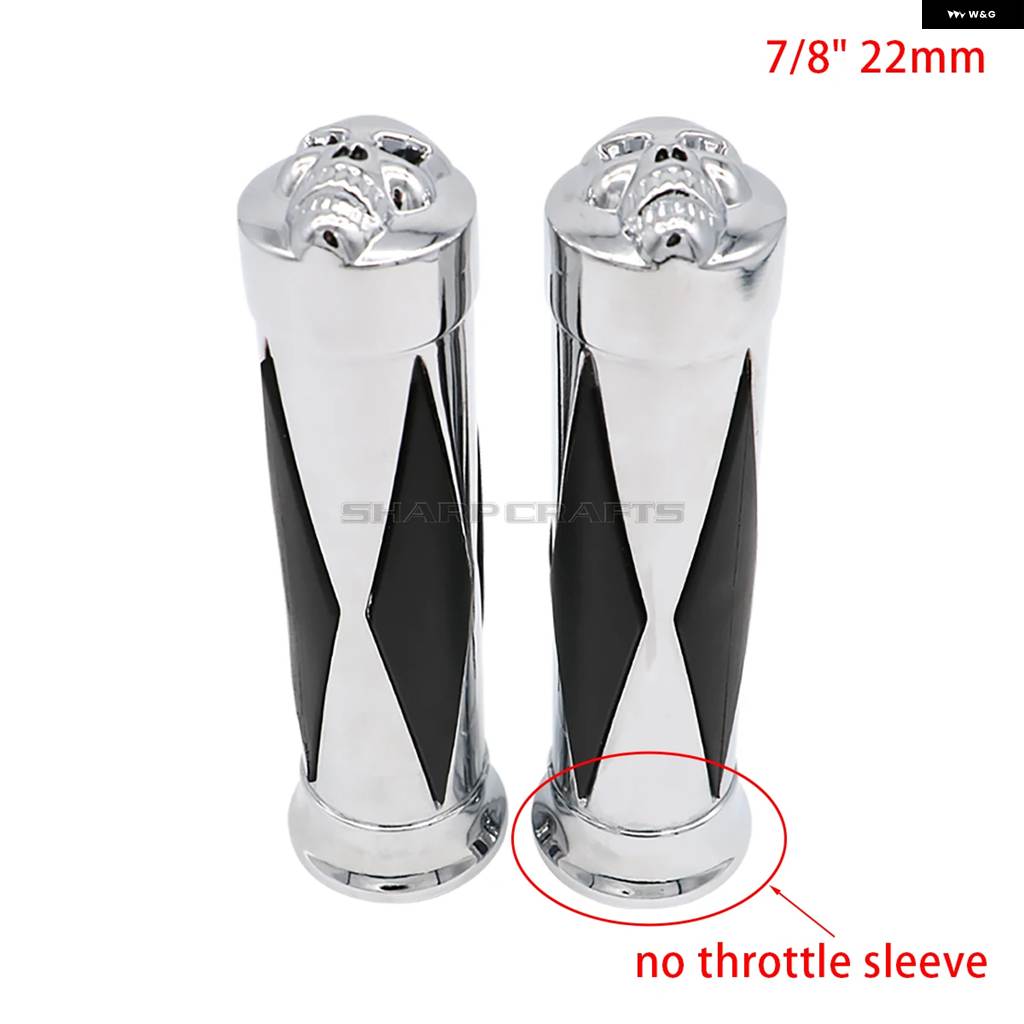 並行輸入品オートバイ 7/8インチ 22MM スカルラバースリップ ハンドルバー ハーレー ホンダ ヤマハ バイク クルーザー チョッパー カスタムの画像