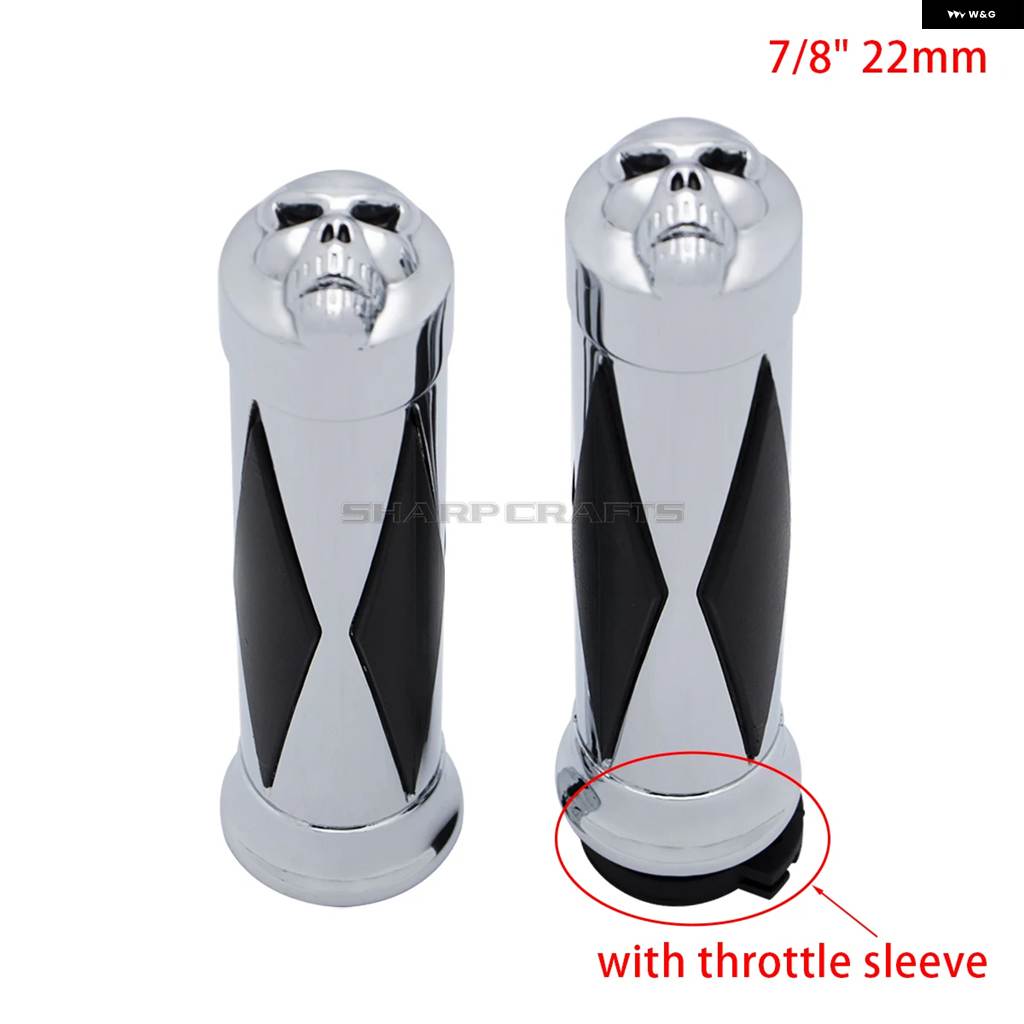 並行輸入品オートバイ 7/8インチ 22MM スカルラバースリップ ハンドルバー ハーレー ホンダ ヤマハ バイク クルーザー チョッパー カスタムの画像