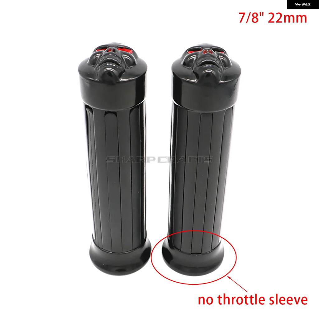 並行輸入品オートバイ 7/8インチ 22MM スカルラバースリップ ハンドルバー ハーレー ホンダ ヤマハ バイク クルーザー チョッパー カスタムの画像