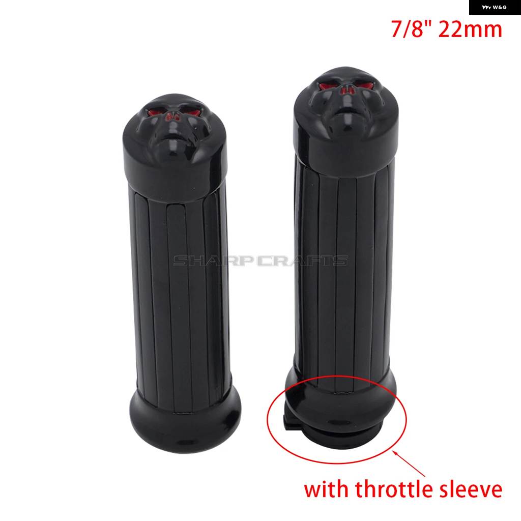 並行輸入品オートバイ 7/8インチ 22MM スカルラバースリップ ハンドルバー ハーレー ホンダ ヤマハ バイク クルーザー チョッパー カスタムの画像