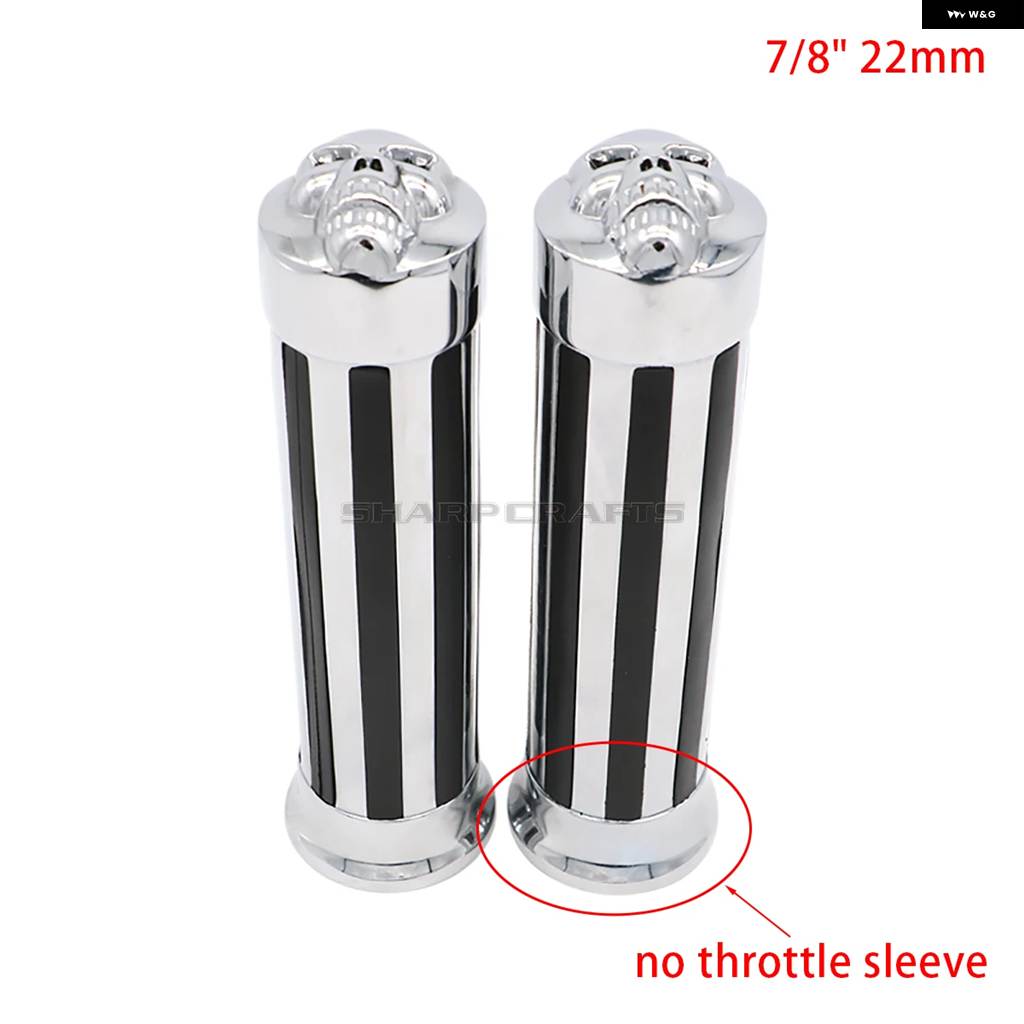 並行輸入品オートバイ 7/8インチ 22MM スカルラバースリップ ハンドルバー ハーレー ホンダ ヤマハ バイク クルーザー チョッパー カスタムの画像