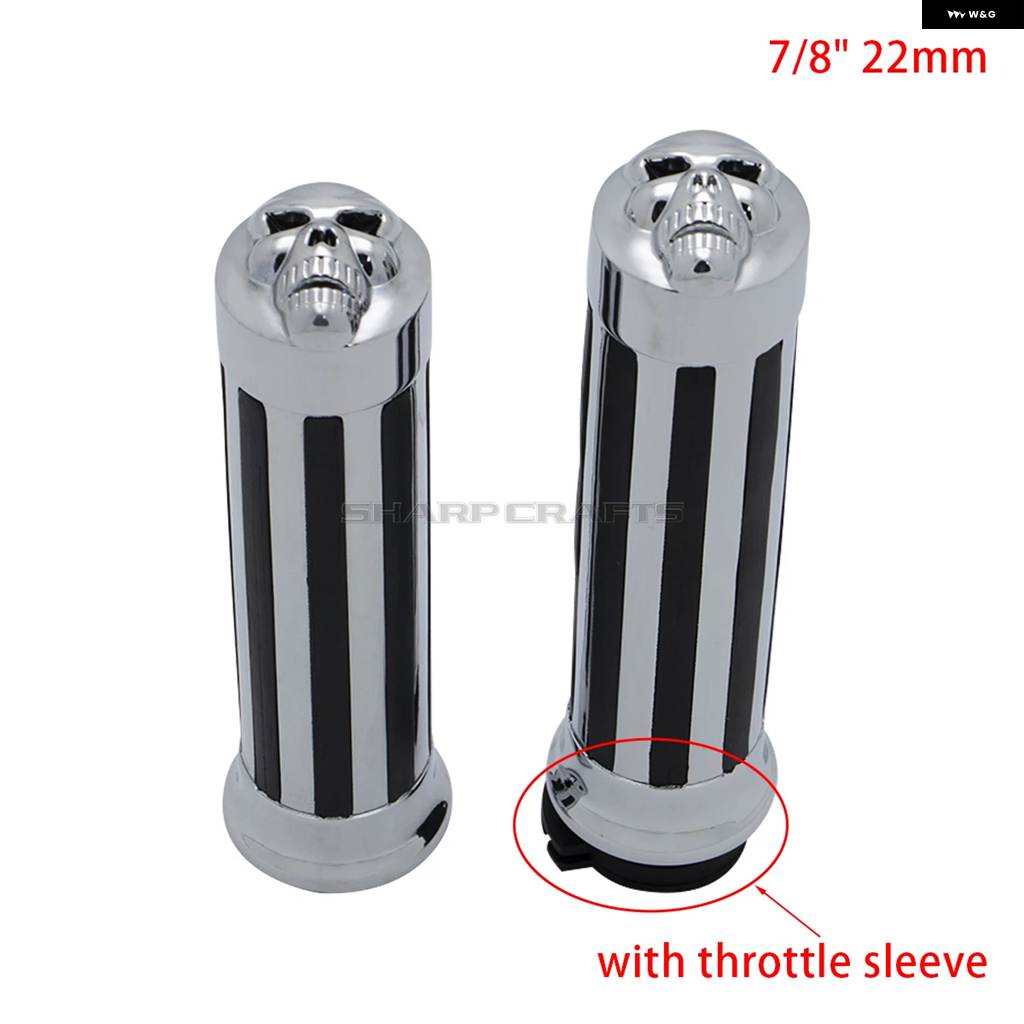 並行輸入品オートバイ 7/8インチ 22MM スカルラバースリップ ハンドルバー ハーレー ホンダ ヤマハ バイク クルーザー チョッパー カスタムの画像