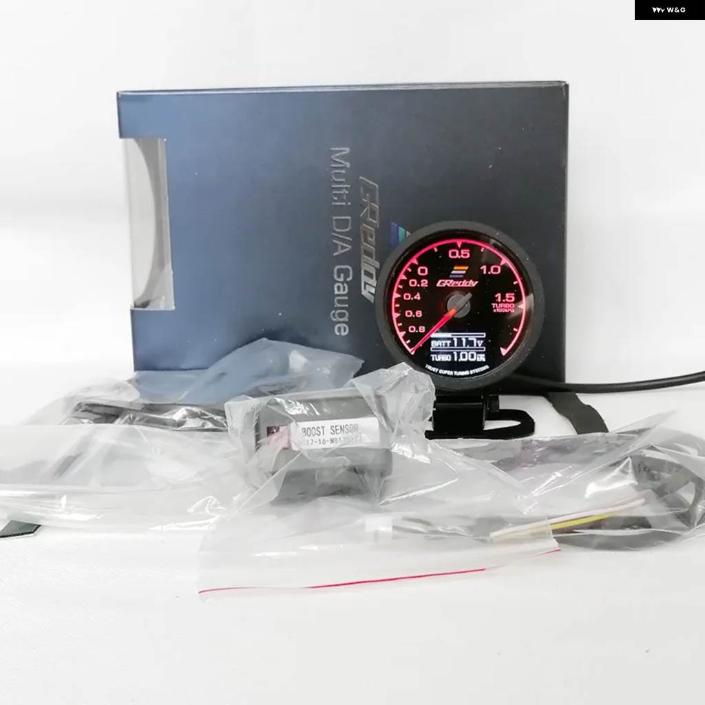 並行輸入品 GREDDI RMPゲージ ブースト/水温計 7色ライト LCD ディスプレイ 電圧 レーシングメーター センサー カー62MMターボの画像