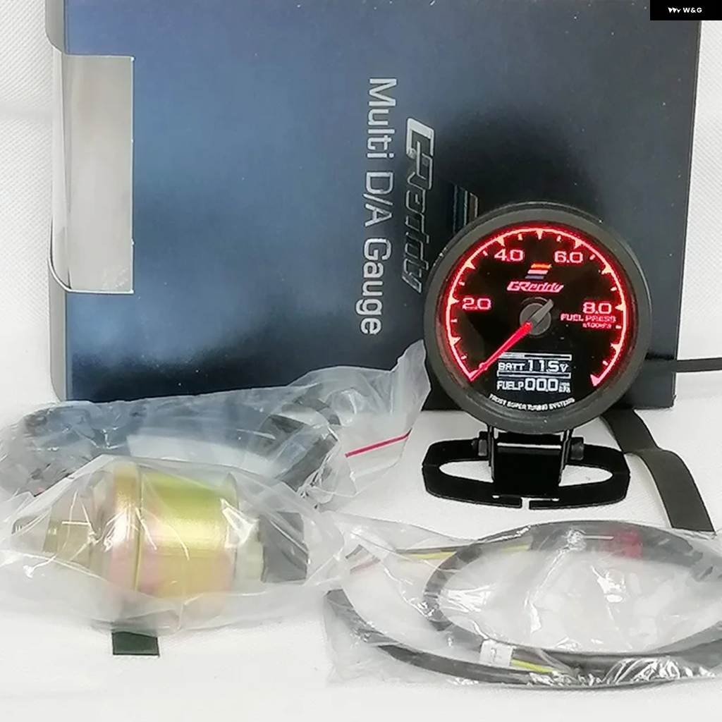 並行輸入品 GREDDI RMPゲージ ブースト/水温計 7色ライト LCD ディスプレイ 電圧 レーシングメーター センサー カー62MMターボの画像