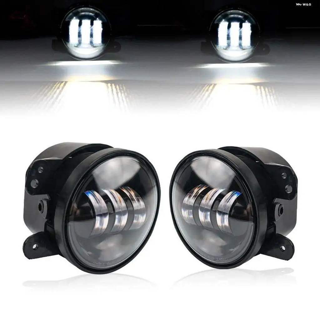 並行輸入品 60W 4インチ LED フォグランプホワイトハローリングDRLアンバーウィンカーランプジープ ラングラー JK TJ LJ ダッジの画像
