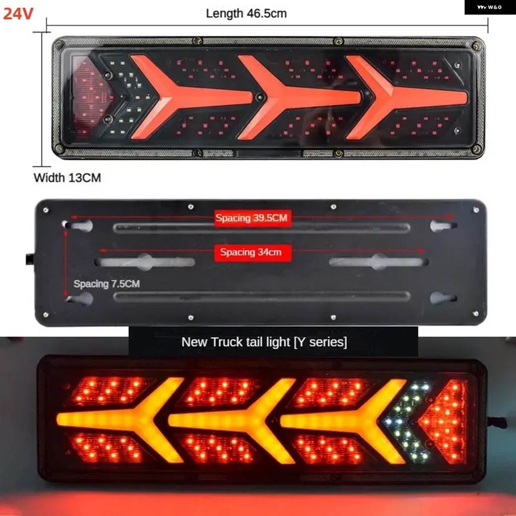 並行輸入品 2個のライトガイドテールライトトラックブレーキライトLED電子フォグランプ24 / 12Vトラックフローウィンカーカーテの画像