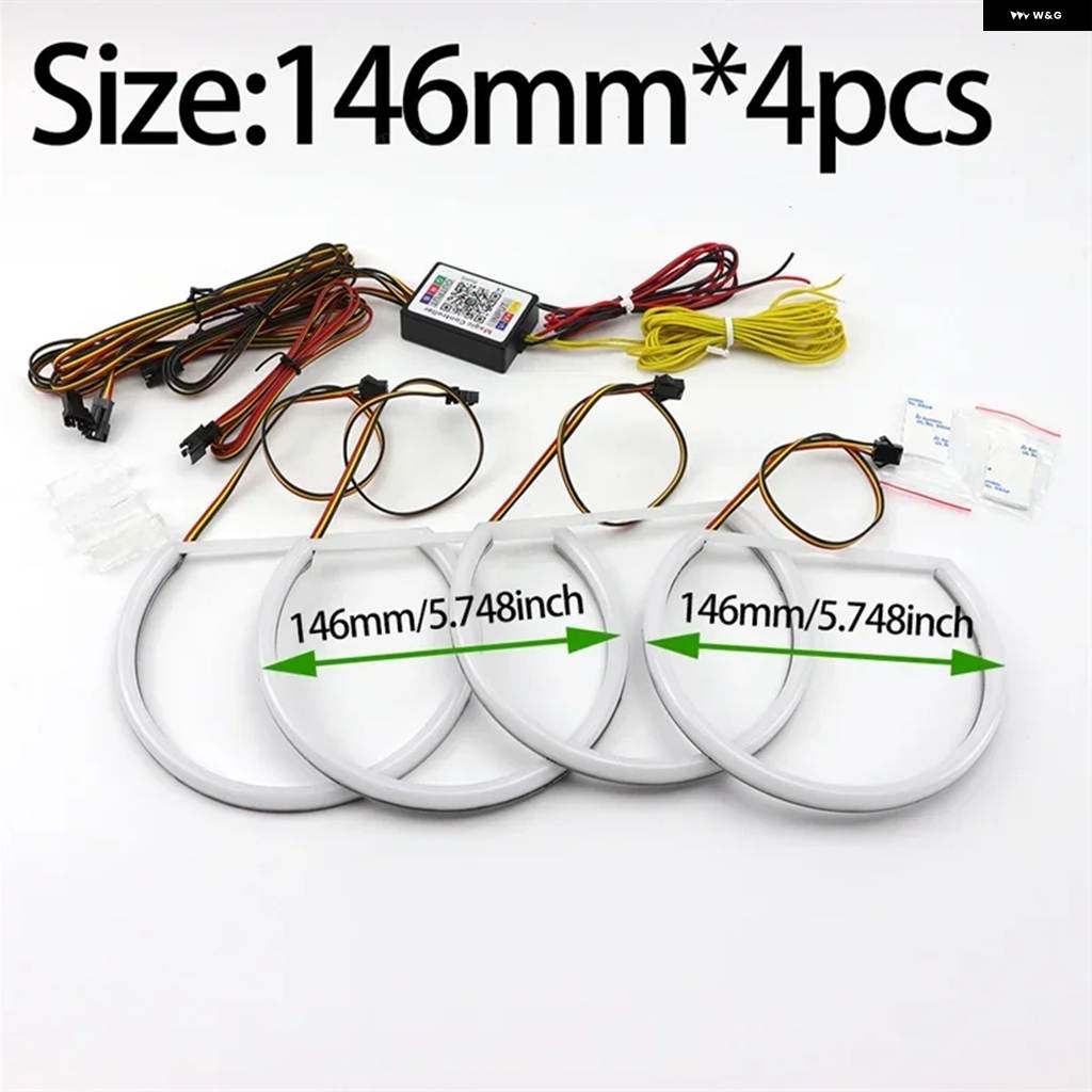 並行輸入品 コットン LED エンジェルアイ ハローリング RGBW マルチカラー アプリコントロールランプ DRL ウィンカー BMW 3 5 7の画像