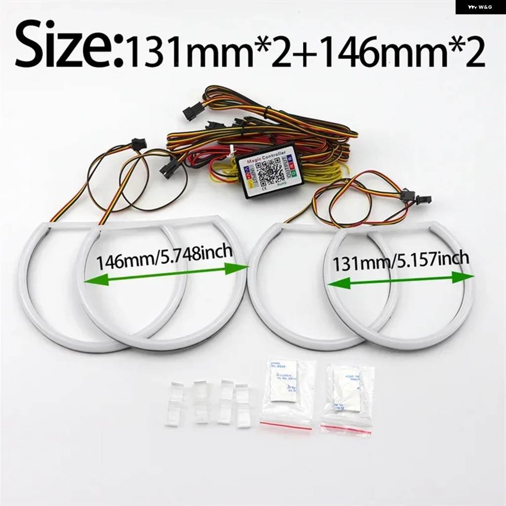 並行輸入品 コットン LED エンジェルアイ ハローリング RGBW マルチカラー アプリコントロールランプ DRL ウィンカー BMW 3 5 7の画像