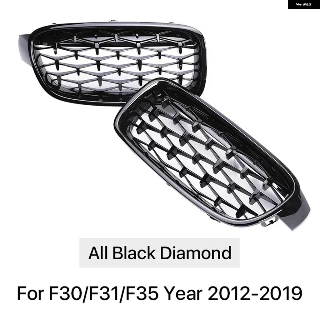 並行輸入品 フロントレインレーシンググリル カーボン Mカラーグリル キドニー BMW 3シリーズ F30 F31 F35 2012-2019 320I 328Iの画像