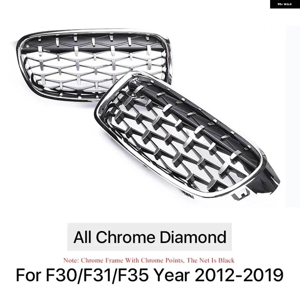 並行輸入品 フロントレインレーシンググリル カーボン Mカラーグリル キドニー BMW 3シリーズ F30 F31 F35 2012-2019 320I 328Iの画像