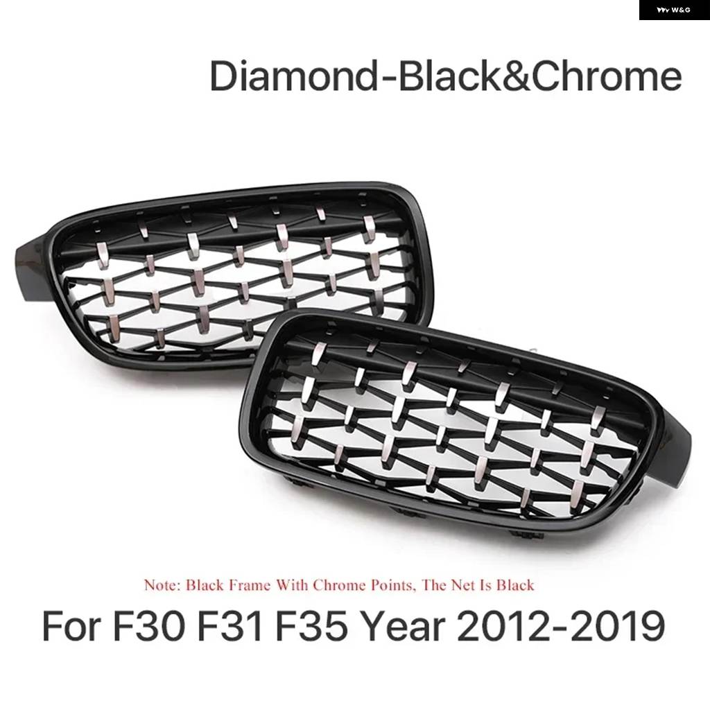 並行輸入品 フロントレインレーシンググリル カーボン Mカラーグリル キドニー BMW 3シリーズ F30 F31 F35 2012-2019 320I 328Iの画像