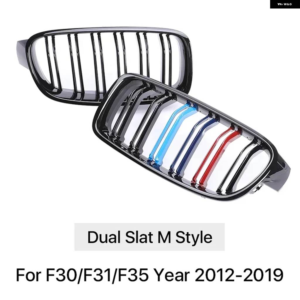並行輸入品 フロントレインレーシンググリル カーボン Mカラーグリル キドニー BMW 3シリーズ F30 F31 F35 2012-2019 320I 328Iの画像