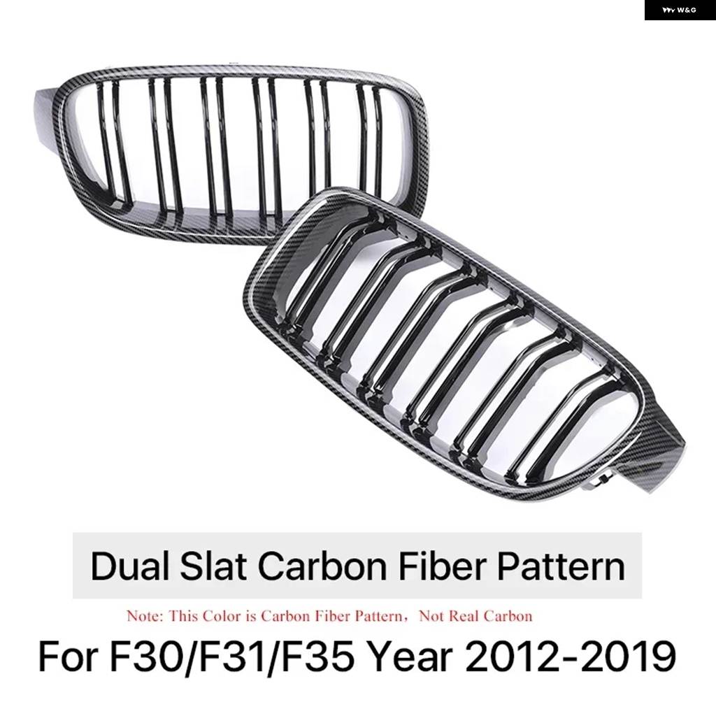 並行輸入品 フロントレインレーシンググリル カーボン Mカラーグリル キドニー BMW 3シリーズ F30 F31 F35 2012-2019 320I 328Iの画像