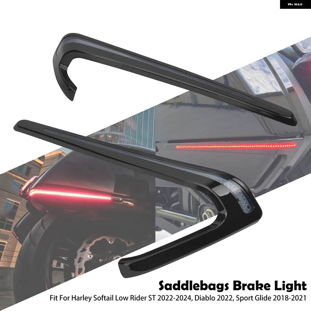 並行輸入品 オートバイ サドルバッグ ブレーキライト LED リアライト インジケーター ランニングランプ ハーレー ソフテイル ローライダー ST 22-24スの画像