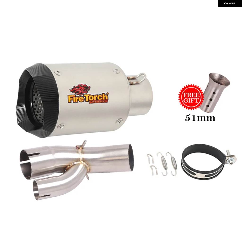 並行輸入品 BMW S1000XR 2015 - 2019 カーボンマフラーミッドリンク パイプ オートバイ 排気 システム フル システム 51MM_4