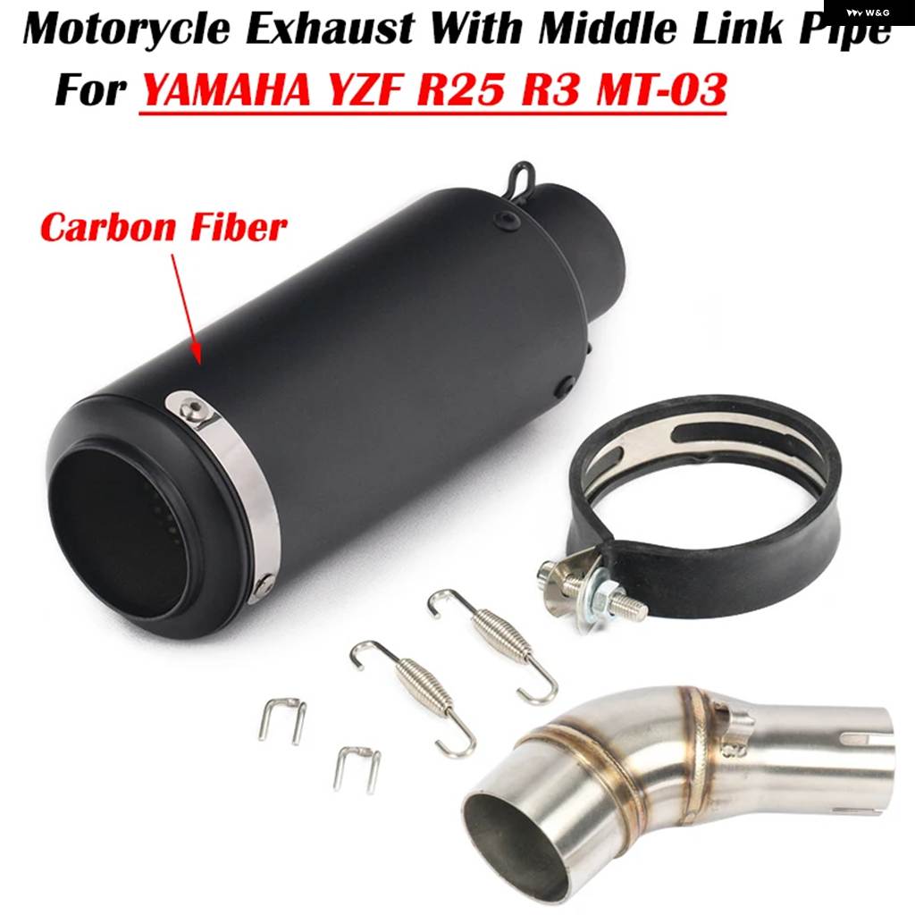 並行輸入品 スリップオン ヤマハ YZF-R3 R25 R3 MT-03 MT-25 MT03 MT25 オートバイ 排気 システム カスタムマフラーミドルリンク_5