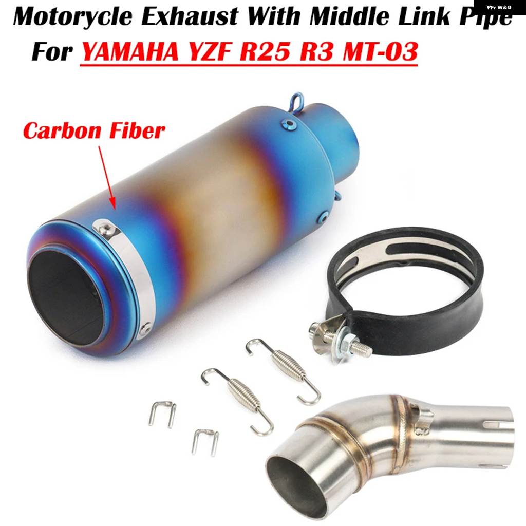 並行輸入品 スリップオン ヤマハ YZF-R3 R25 R3 MT-03 MT-25 MT03 MT25 オートバイ 排気 システム カスタムマフラーミドルリンク_8