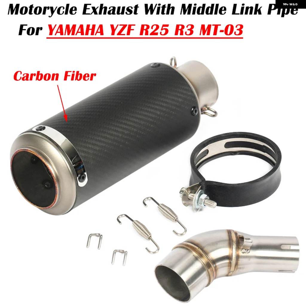 並行輸入品 スリップオン ヤマハ YZF-R3 R25 R3 MT-03 MT-25 MT03 MT25 オートバイ 排気 システム カスタムマフラーミドルリンク_10