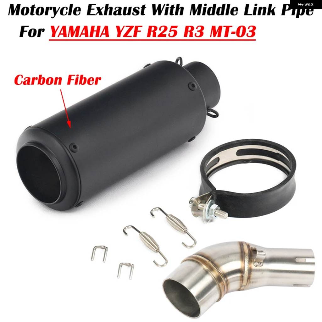 並行輸入品 スリップオン ヤマハ YZF-R3 R25 R3 MT-03 MT-25 MT03 MT25 オートバイ 排気 システム カスタムマフラーミドルリンク_4