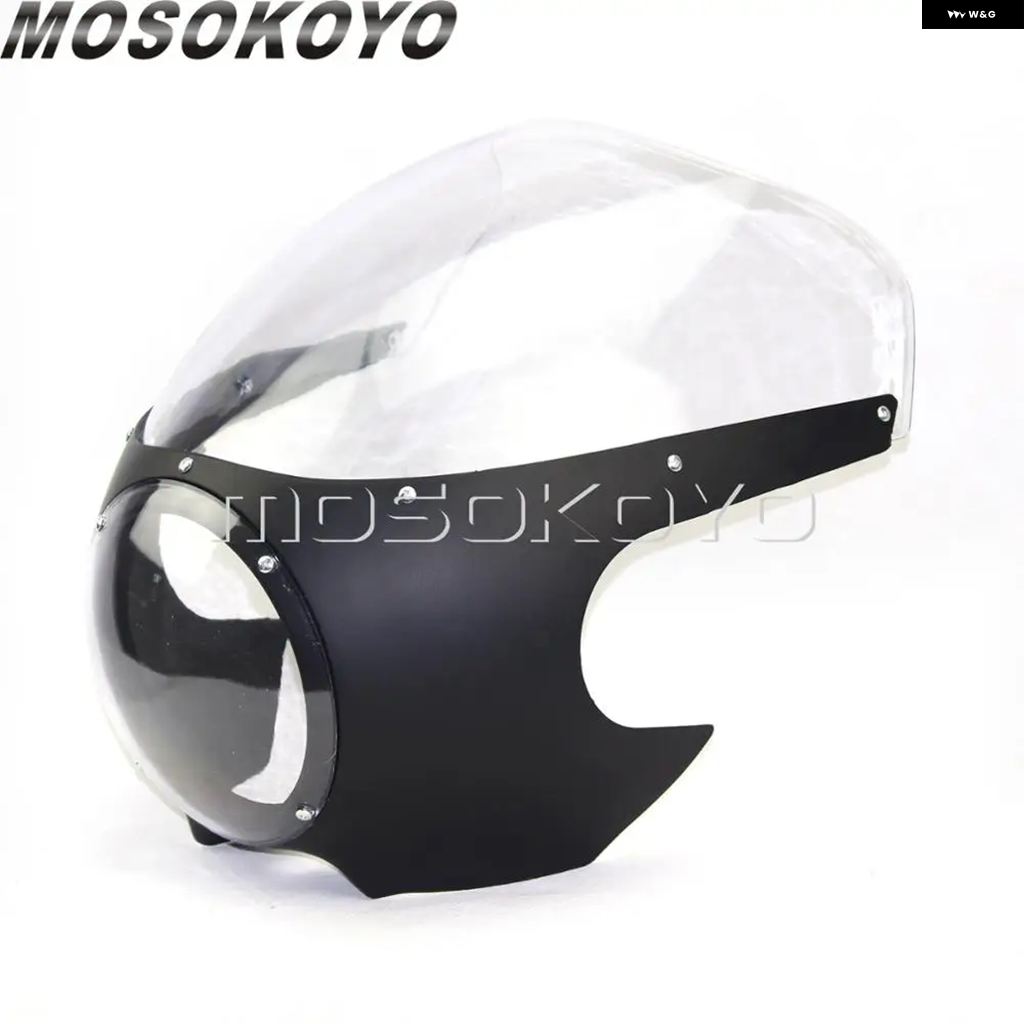 ブランド登録なし - 並行輸入品 自動二輪車 前照灯 フェアリング 5-3/4inフロントライトマスクカバー ハーレー クリーヴァ 運動競技はやりっ子 ダイナ ソフテイル ヤマハ