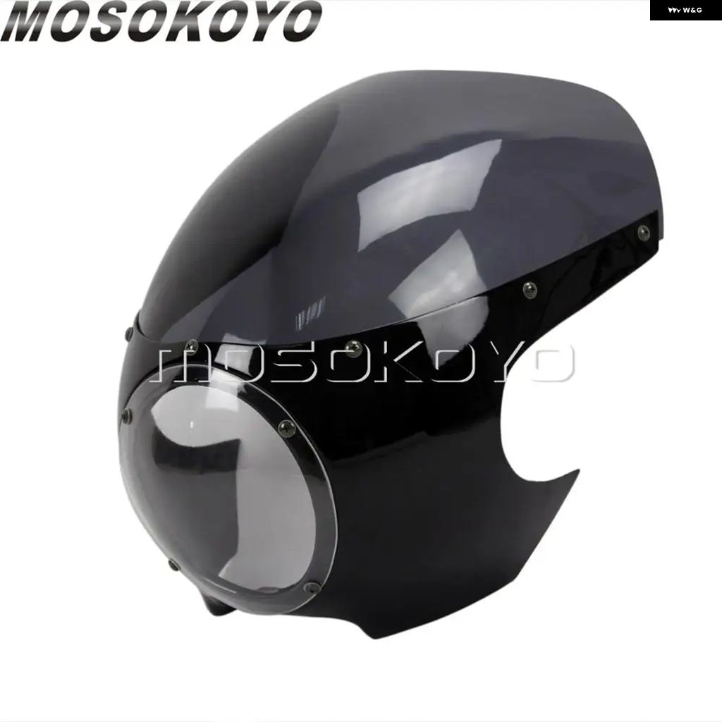 ブランド登録なし - 並行輸入品 自動二輪車 前照灯 フェアリング 5-3/4inフロントライトマスクカバー ハーレー クリーヴァ 運動競技はやりっ子 ダイナ ソフテイル ヤマハ