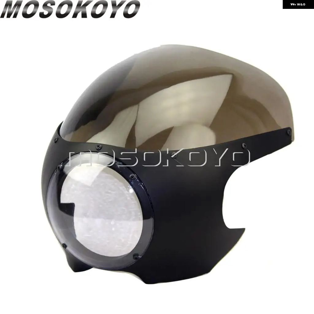 ブランド登録なし - 並行輸入品 自動二輪車 前照灯 フェアリング 5-3/4inフロントライトマスクカバー ハーレー クリーヴァ 運動競技はやりっ子 ダイナ ソフテイル ヤマハ