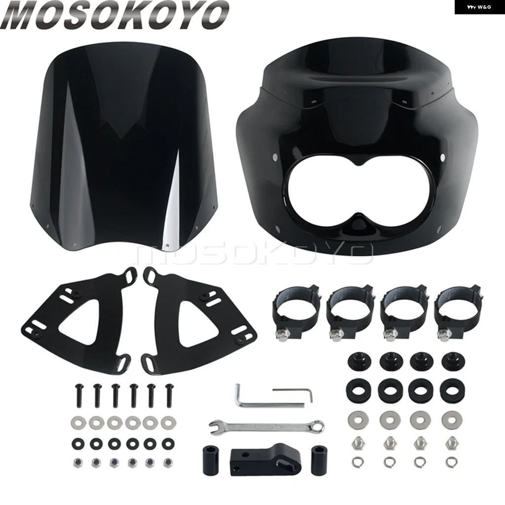 ブランド登録なし - 並行輸入品 15in陳列箱遮蔽物 自動二輪車 ダブル照明ランプ フェアリング カウルカバー ABS フェアリング ハーレー ダビッドソン ダイナ ファットボブ ファ