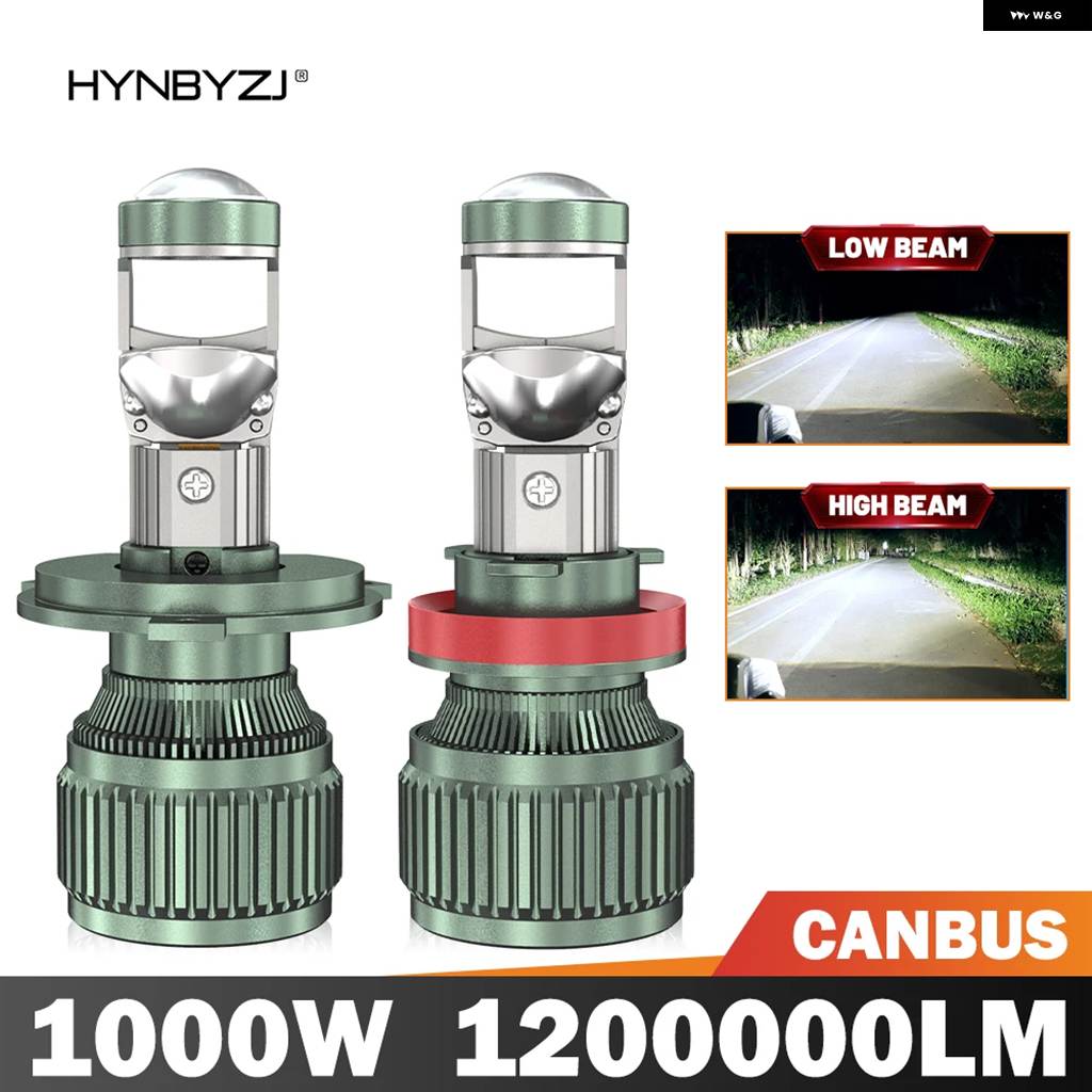 並行輸入品 1000W 車用LED ヘッドライト H11 H4 9005 9006 H7 LEDプロジェクターレンズ バルブ 6000K ホワイト 1200000LM 12V 24Vの画像