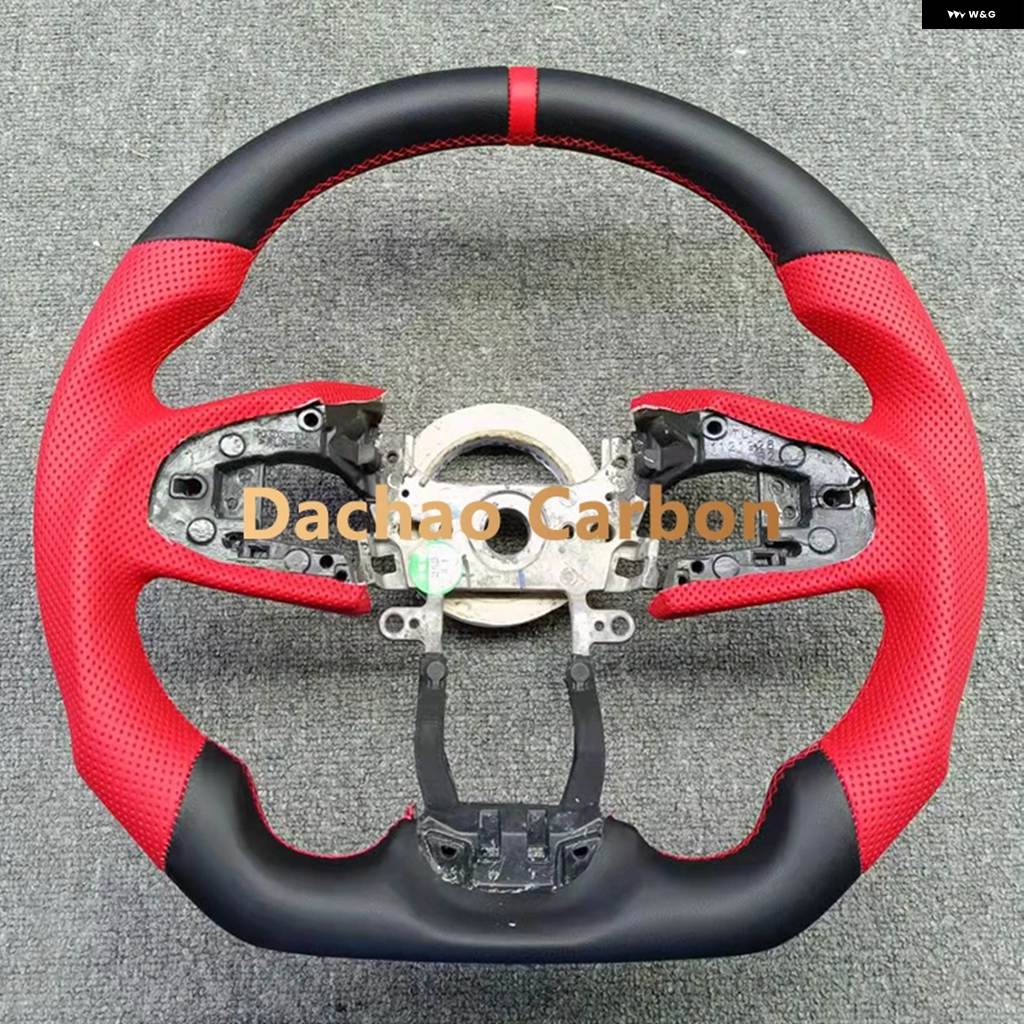 並行輸入品 レッドフレーク カーボン ステアリングホイール ホンダ シビック 10代目 タイプR FK8 2016-2021 レザー スタイルの画像
