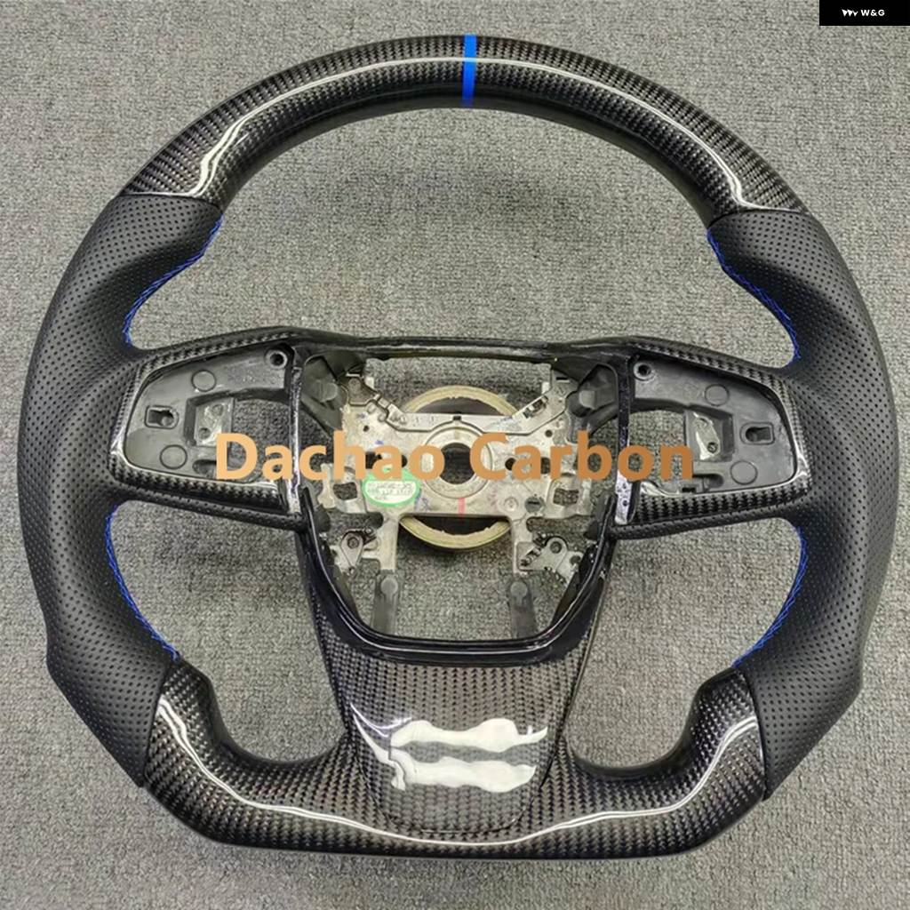 並行輸入品 レッドフレーク カーボン ステアリングホイール ホンダ シビック 10代目 タイプR FK8 2016-2021 レザー スタイルの画像