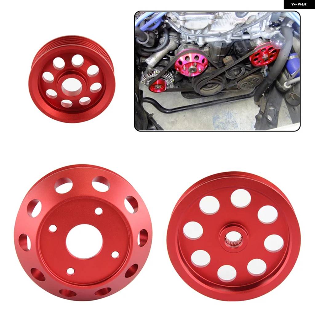 並行輸入品 軽量ウォーター ポンプ パワーステアリング オルタネーター プーリー 日産 シルビア S14 S15 SR20DET 1989-1998_1