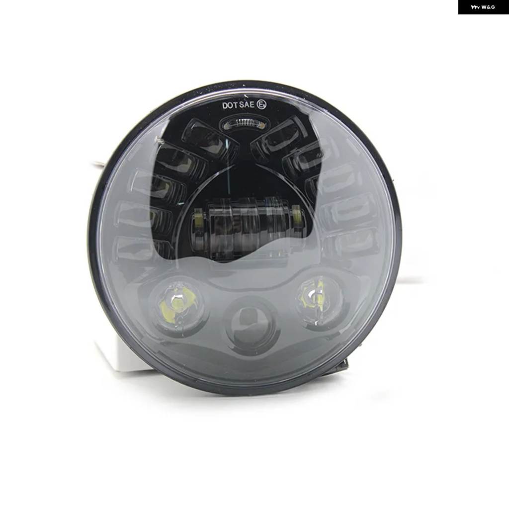 並行輸入品 7インチ LED ヘッドライト DRL 12V DOT/ECE LED ハイ/ロービーム アダプティブ ヘッドライト オートバイの画像