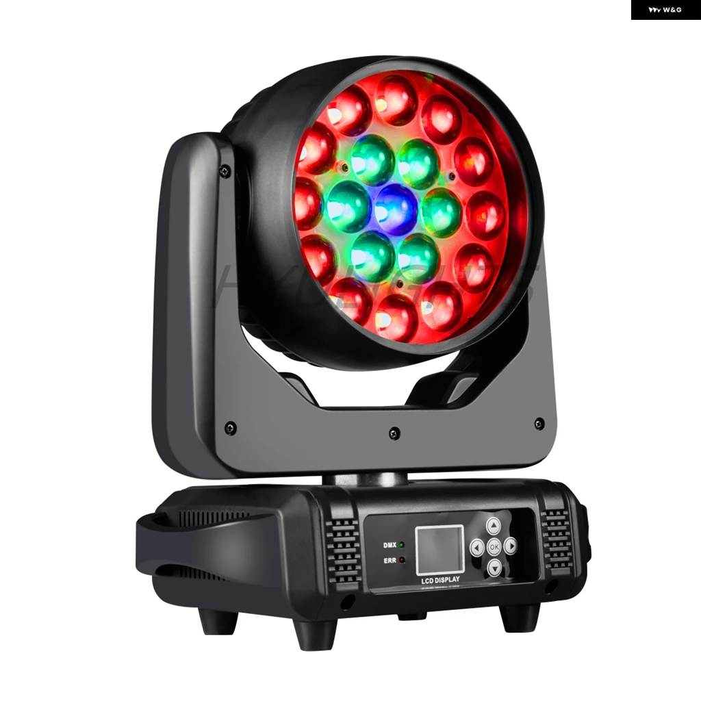 並行輸入品 19X15W LEDズームビームウォッシュサークル コントロール ムービング ヘッドライト RGBW 4IN1ビームプロフェッショナルDJ/BAR L_1