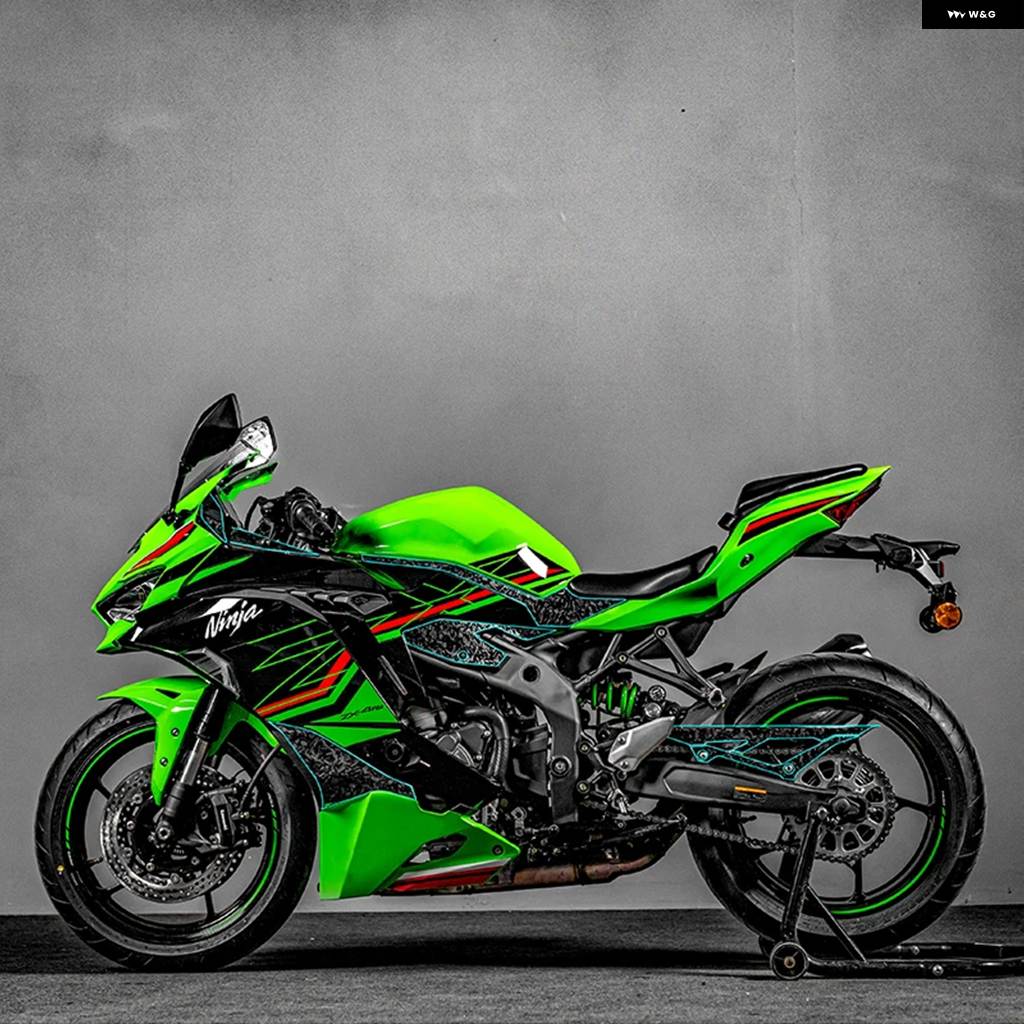 並行輸入品 カワサキ ZX4R ZX4RR バイク カーボン ステッカー 装飾